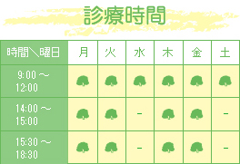 しいの木こどもクリニック|診療時間